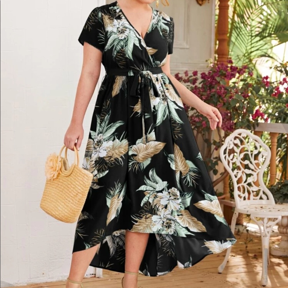 Floral high-low dress